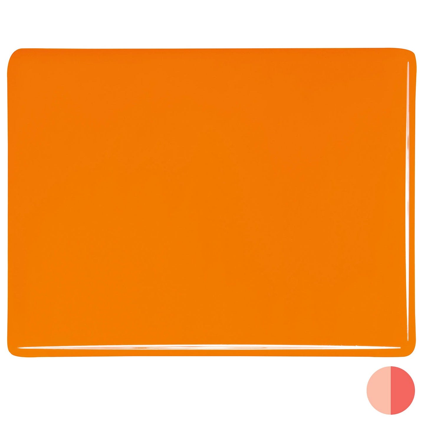 Bullseye COE90 Fusing Glass 000025 Tangerine Orange Half Sheet