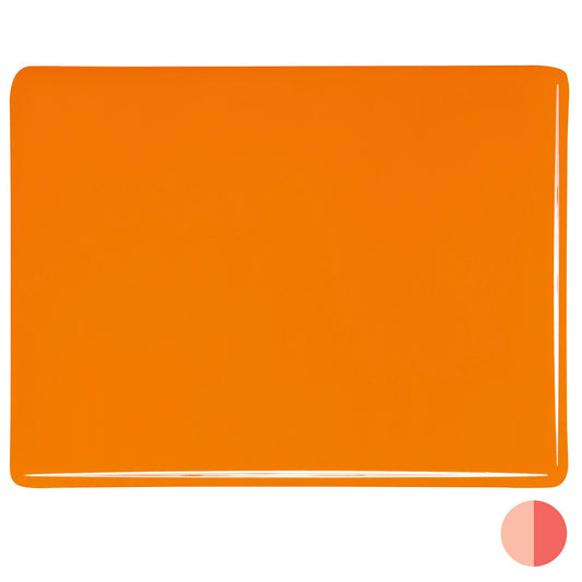 Bullseye COE90 Fusing Glass 000025 Tangerine Orange Half Sheet