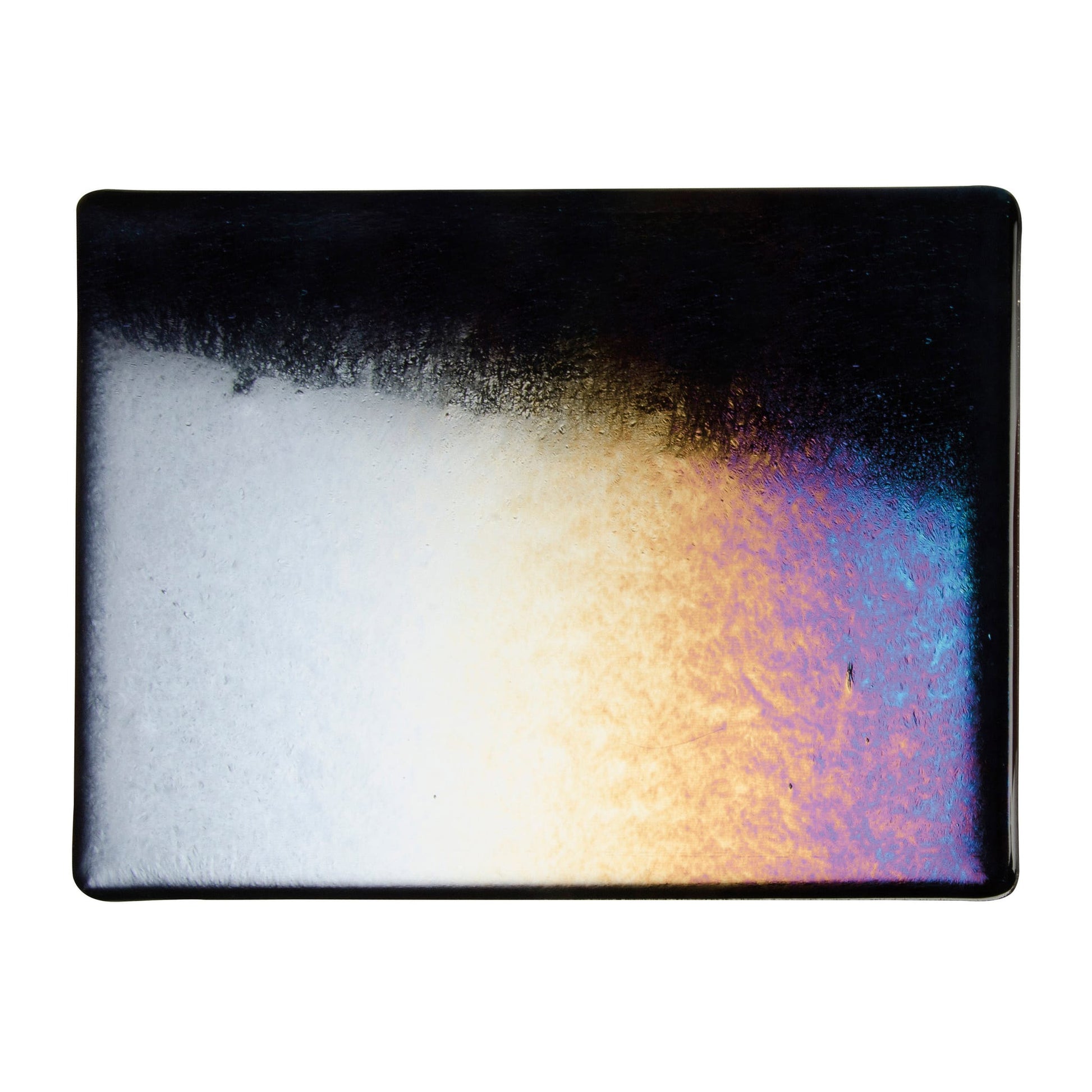 Bullseye COE90 Fusing Glass 000100 Black, Iridescent, Rainbow Half Sheet