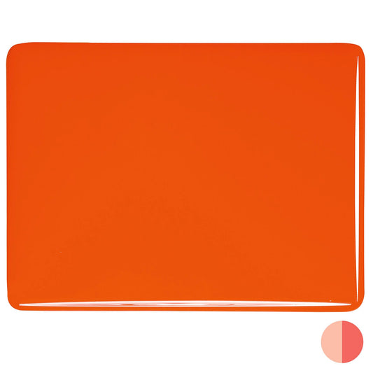 Bullseye COE90 Fusing Glass 000125 Orange Handy Sheet