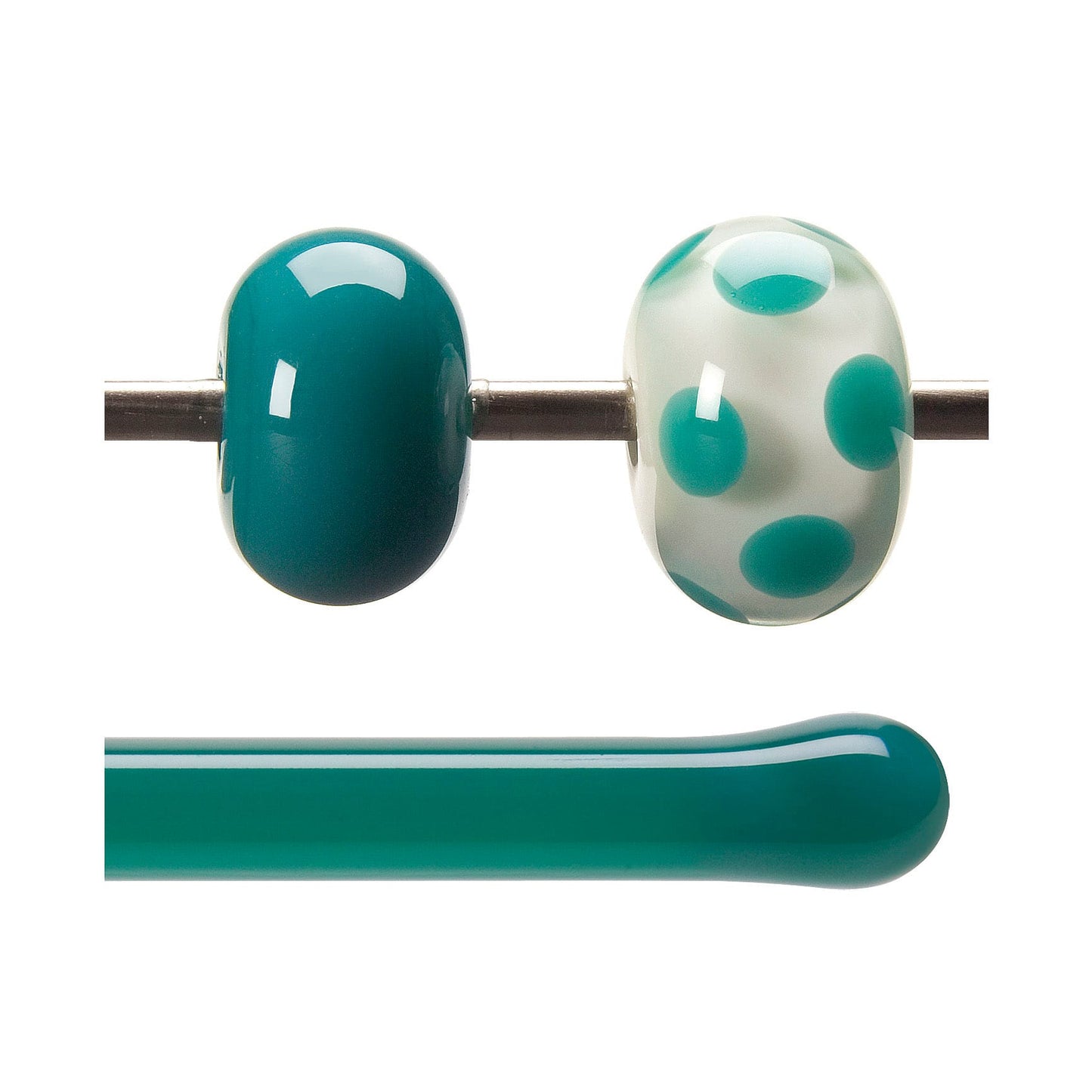 Bullseye COE90 Fusing Glass 000144 Teal Green Rod