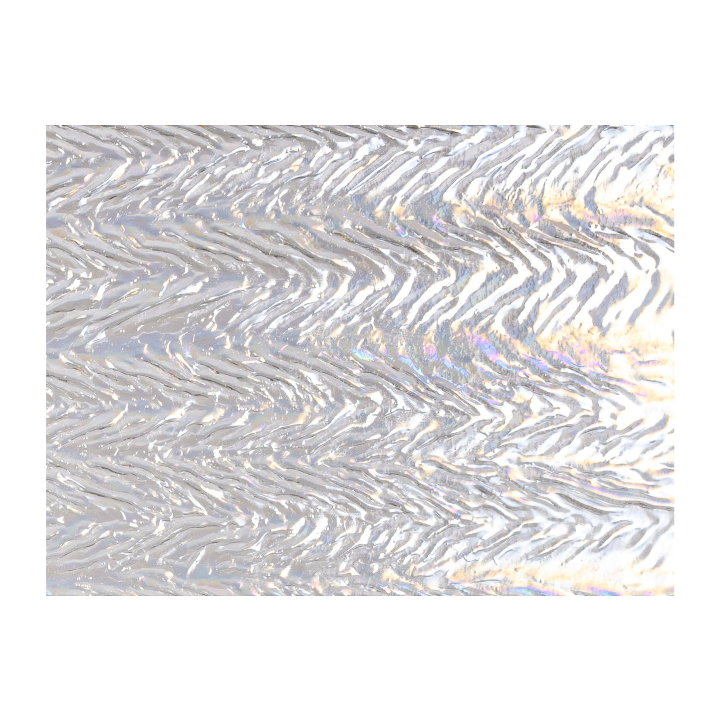 Bullseye COE90 Fusing Glass 001101 Clear, Granite, Herringbone Ripple, Iridescent, Rainbow Half Sheet