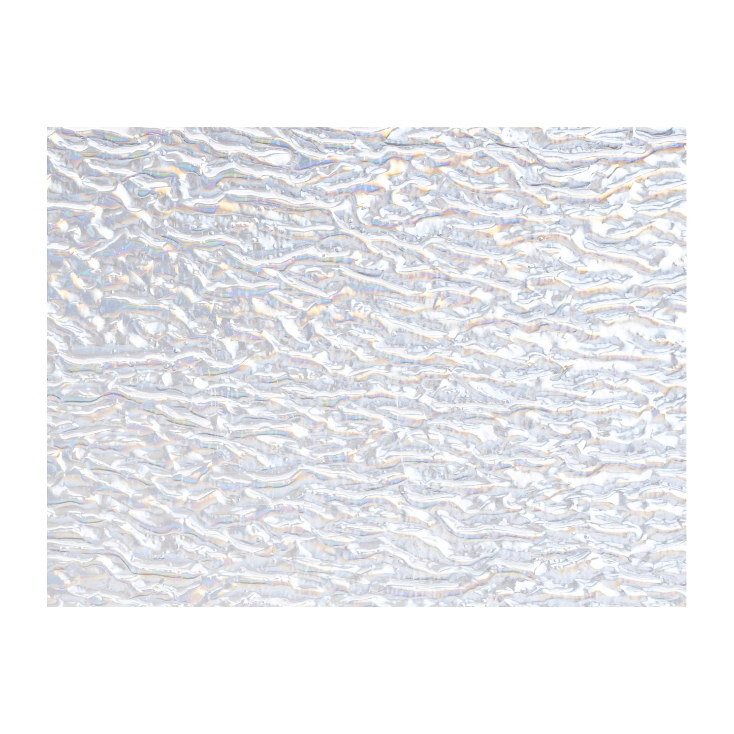 Bullseye COE90 Fusing Glass 001101 Clear, Granite Ripple, Iridescent, Rainbow Handy Sheet