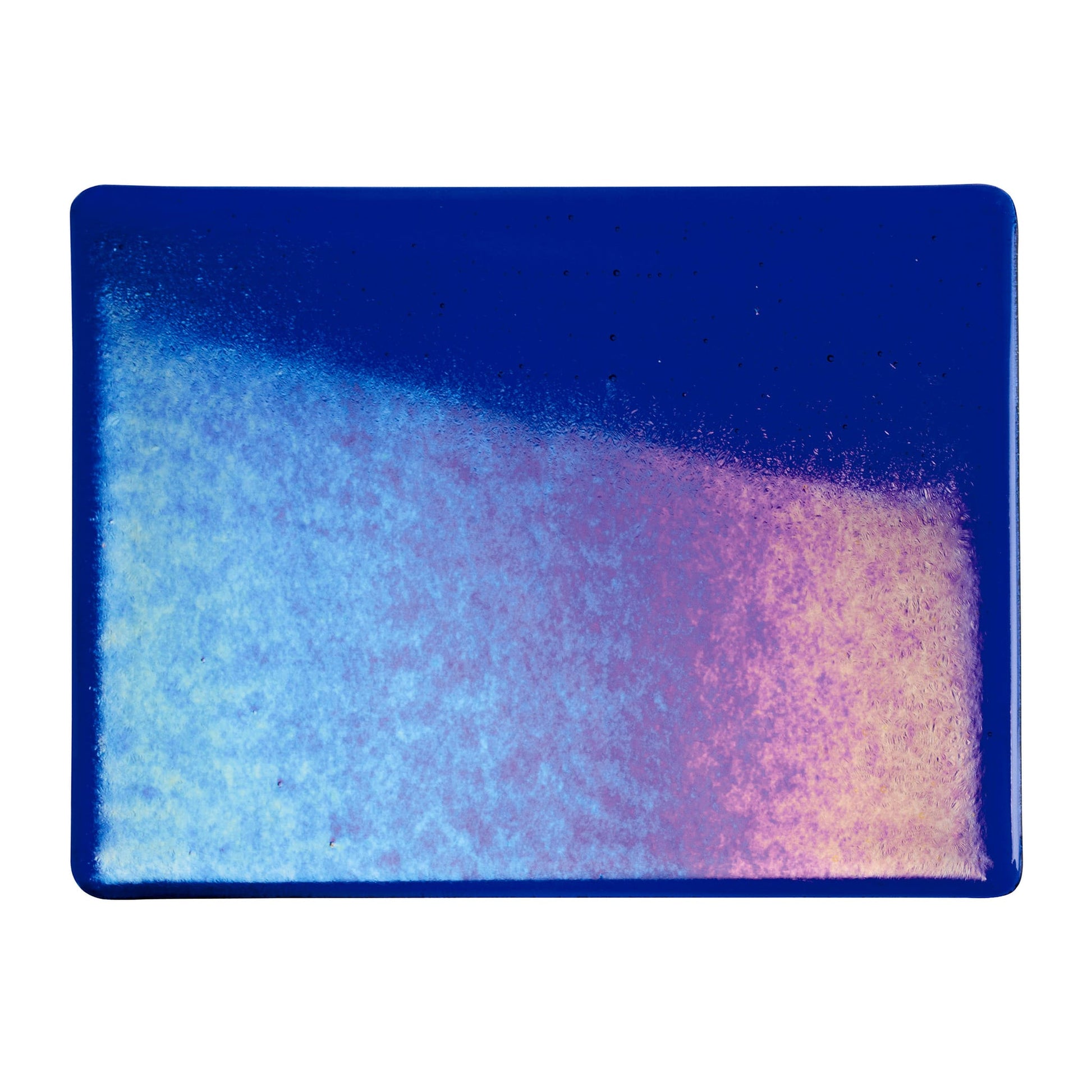 Bullseye COE90 Fusing Glass 001114 Deep Royal Blue, Iridescent, Rainbow Full Sheet