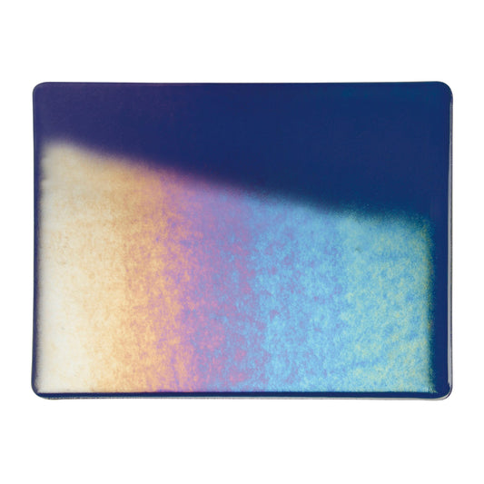 Bullseye COE90 Fusing Glass 001118 Midnight Blue, Iridescent, Rainbow Half Sheet