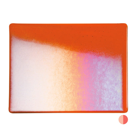 Bullseye COE90 Fusing Glass 001125 Orange, Iridescent, Rainbow Handy Sheet