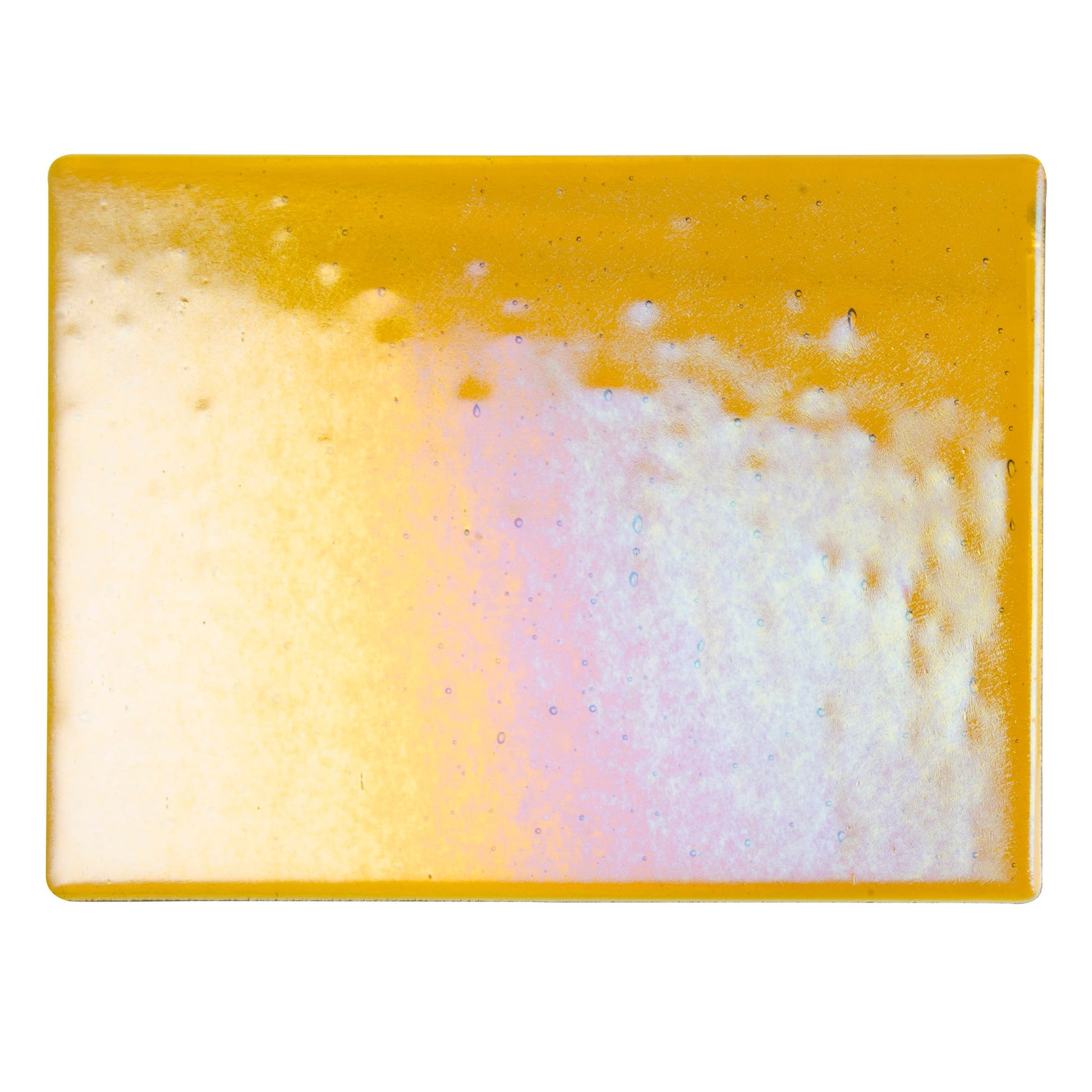 Bullseye COE90 Fusing Glass 001138 Dark Amber, Iridescent, Rainbow Half Sheet