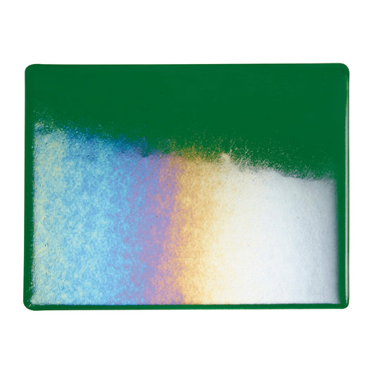 Bullseye COE90 Fusing Glass 001145 Kelly Green, Iridescent, Rainbow Half Sheet