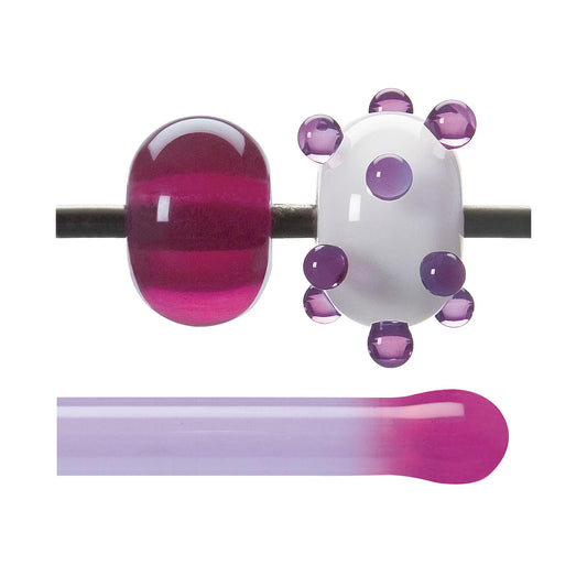 Bullseye COE90 Fusing Glass 001232 Light Fuchsia Rod