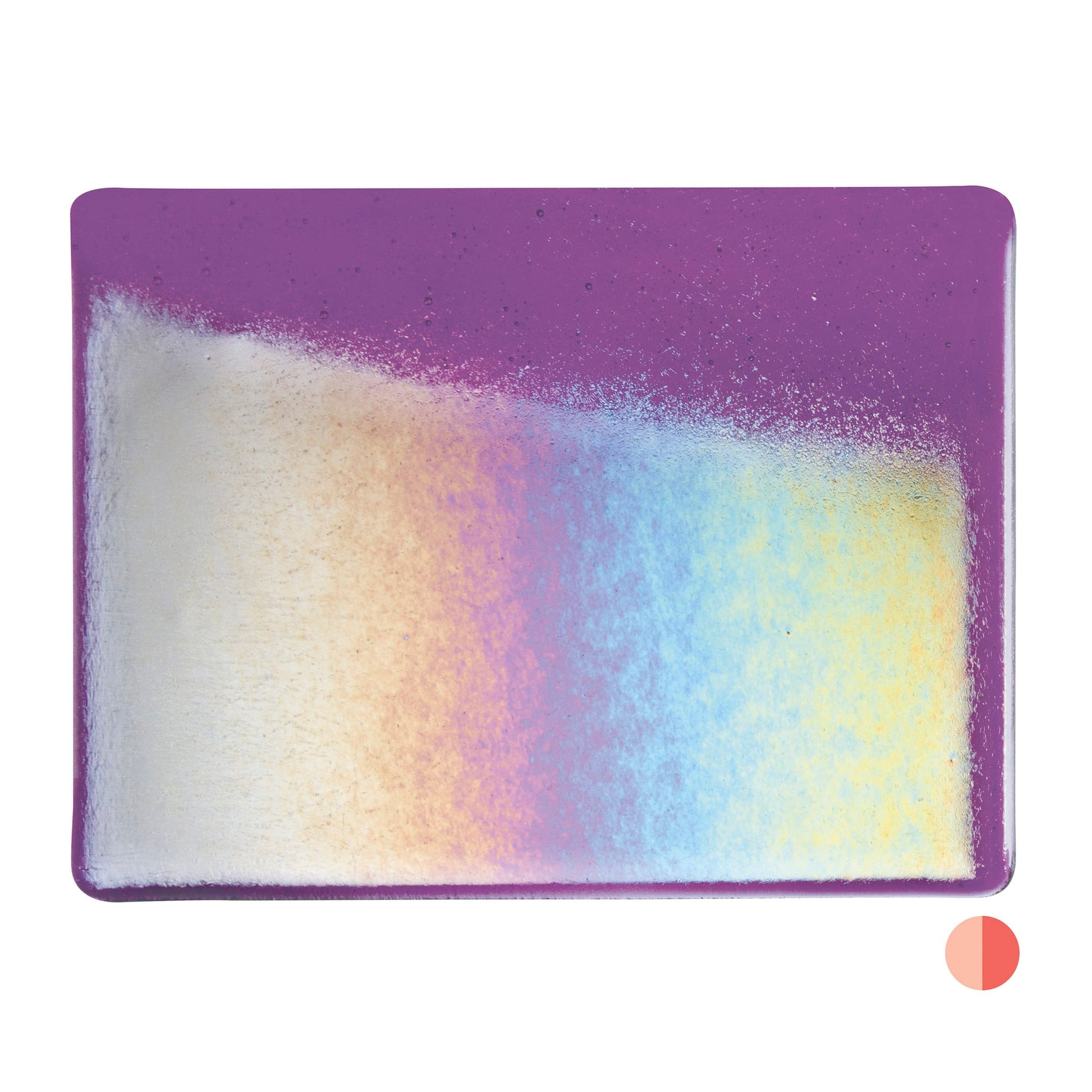 Bullseye COE90 Fusing Glass 001234 Violet, Iridescent, Rainbow Handy Sheet