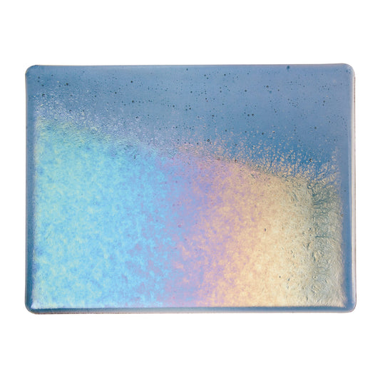 Bullseye COE90 Fusing Glass 001406 Steel Blue, Iridescent, Rainbow Handy Sheet