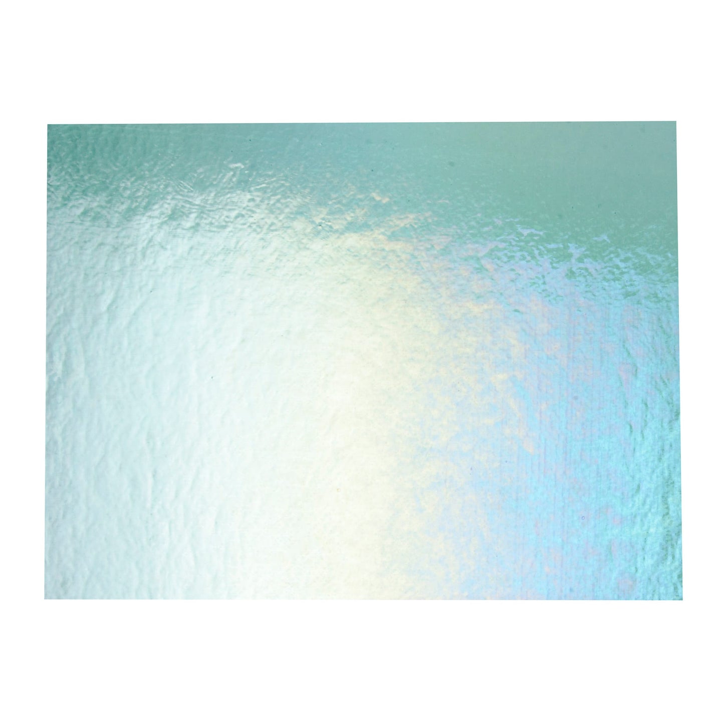 Bullseye COE90 Fusing Glass 001408 Light Aquamarine Blue, Iridescent, Rainbow Handy Sheet