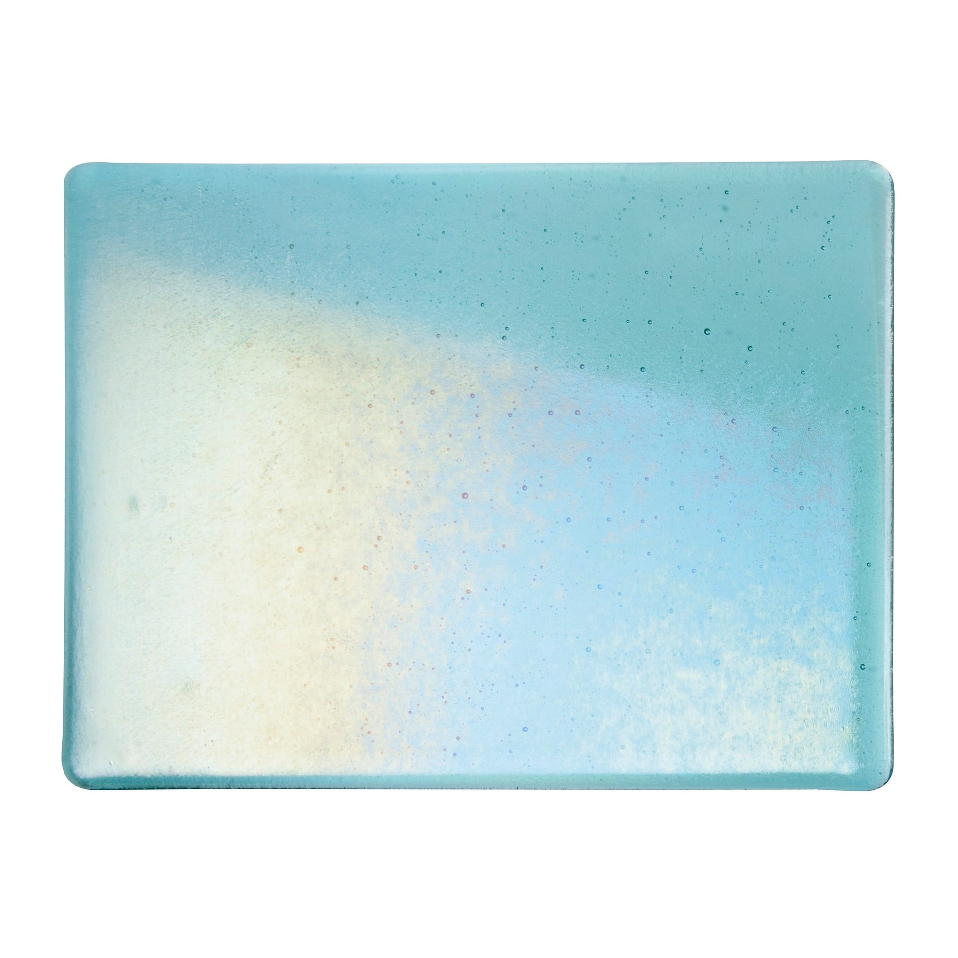 Bullseye COE90 Fusing Glass 001408 Light Aquamarine Blue, Iridescent, Rainbow Half Sheet