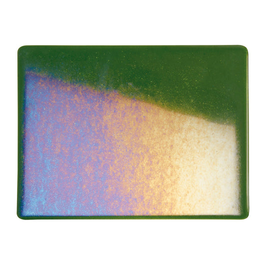 Bullseye COE90 Fusing Glass 001412 Light Aventurine Green, Iridescent, Rainbow Handy Sheet