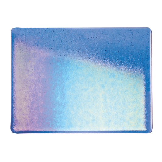 Bullseye COE90 Fusing Glass 001464 True Blue, Iridescent, Rainbow Half Sheet