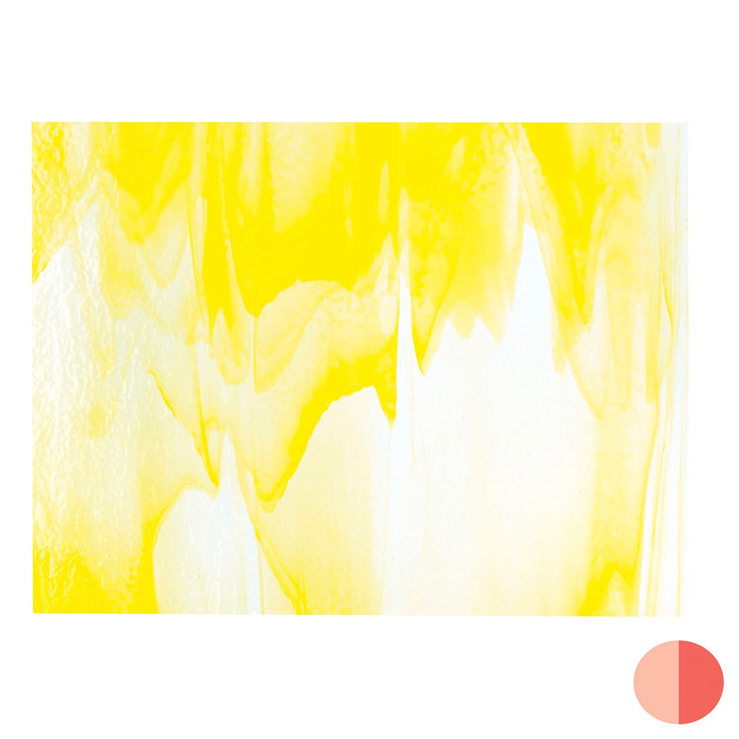 Bullseye COE90 Fusing Glass 002020 Clear, Sunflower Yellow Opalescent Half Sheet