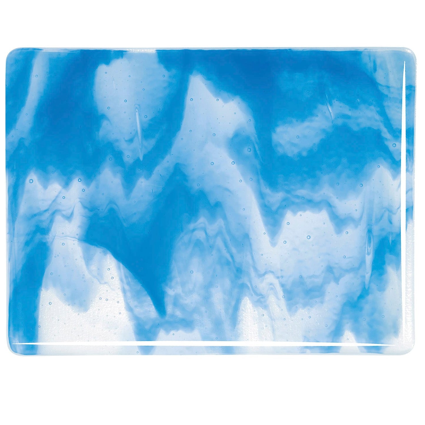 Bullseye COE90 Fusing Glass 002064 Clear, Egyptian Blue Opalescent Half Sheet