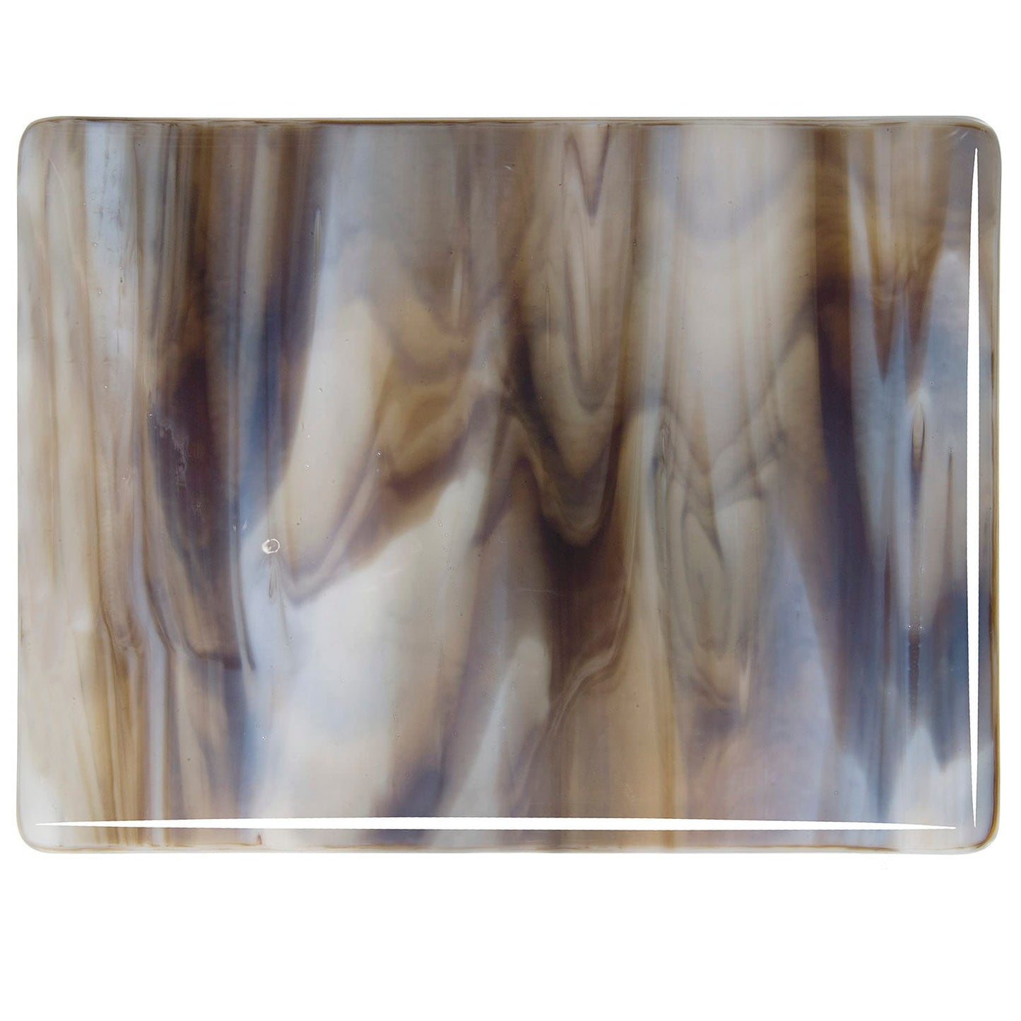 Bullseye COE90 Fusing Glass 002109 White Opalescent, Dark Brown Handy Sheet