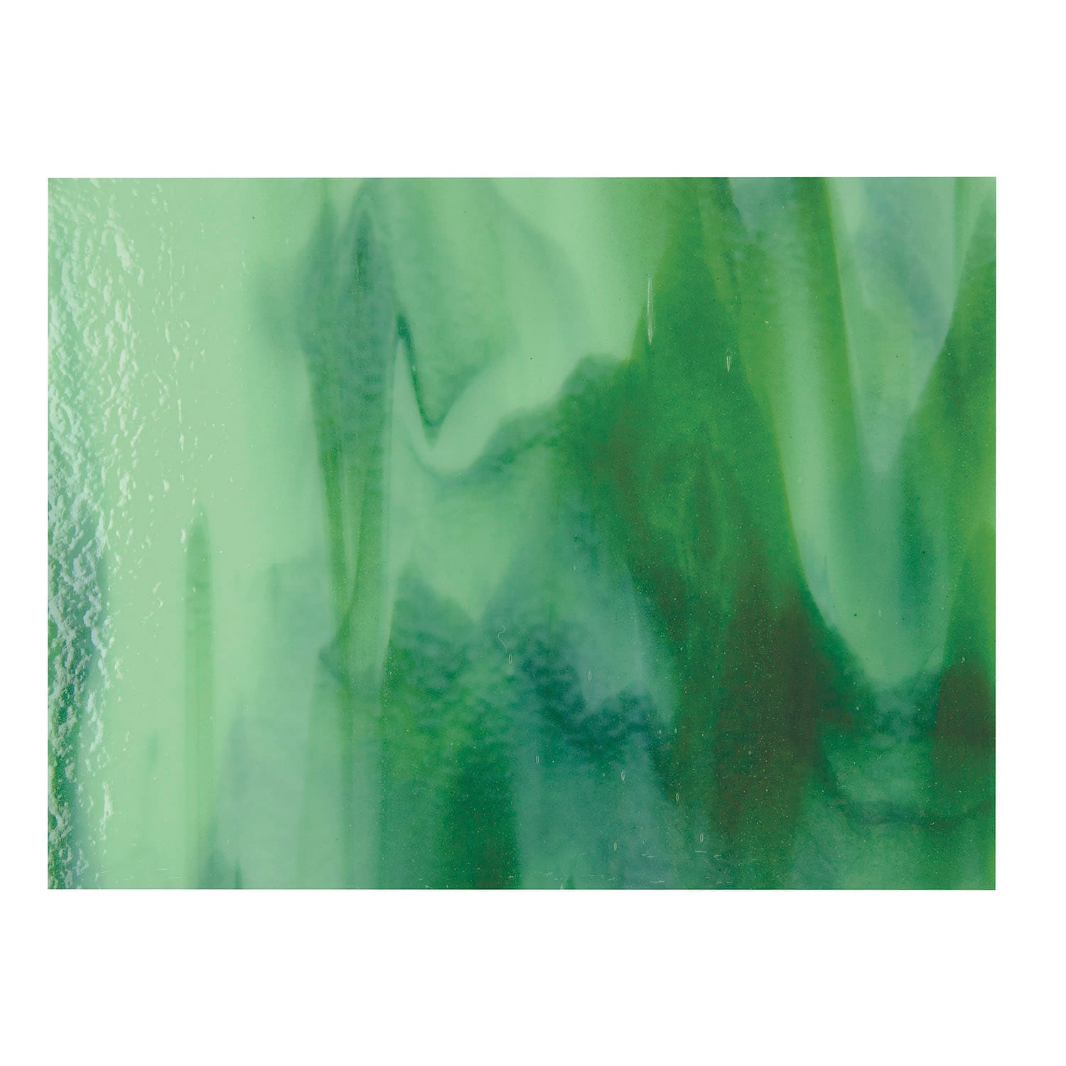 Bullseye COE90 Fusing Glass 002112 Mint Opalescent, Deep Forest Green Handy Sheet
