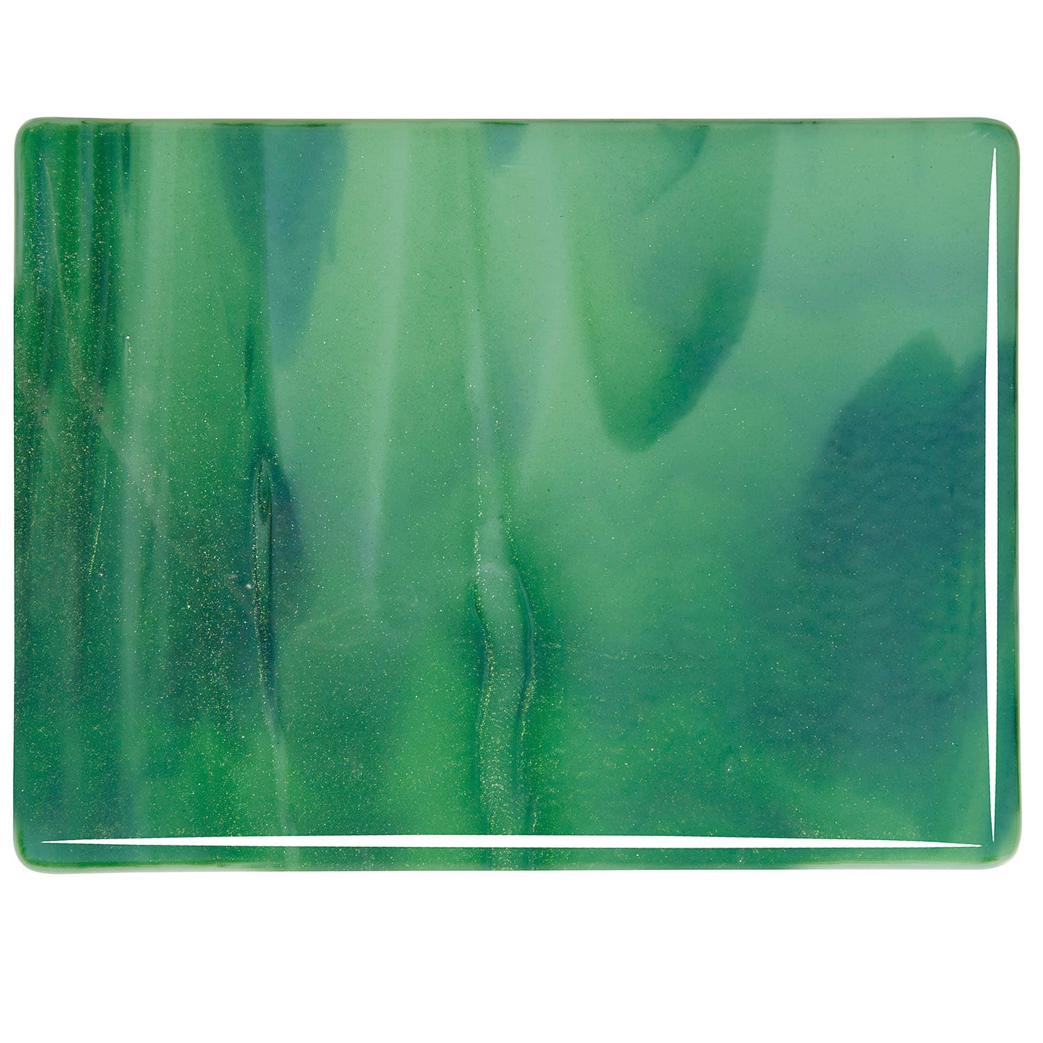 Bullseye COE90 Fusing Glass 002112 Mint Opalescent, Deep Forest Green Handy Sheet