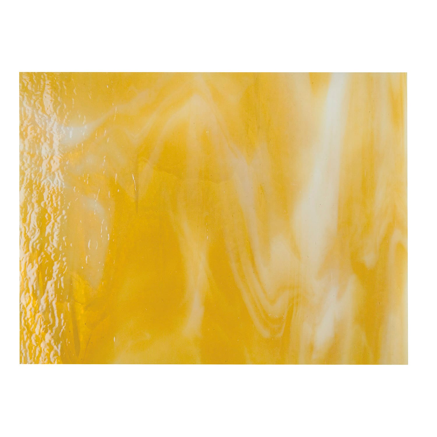 Bullseye COE90 Fusing Glass 002137 Medium Amber, White Opalescent Half Sheet