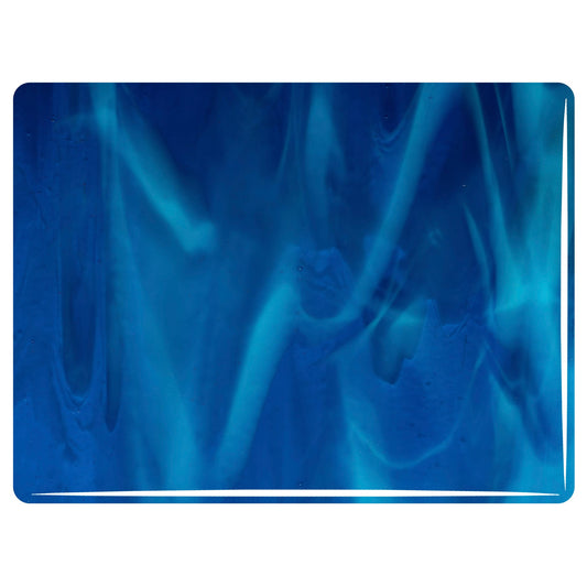 Bullseye COE90 Fusing Glass 002146 Copper Blue, White Handy Sheet