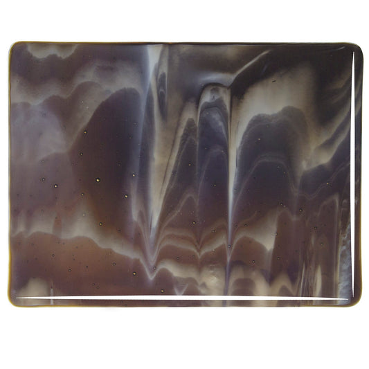 Bullseye COE90 Fusing Glass 002209 Dark Brown, White Opalescent Full Sheet