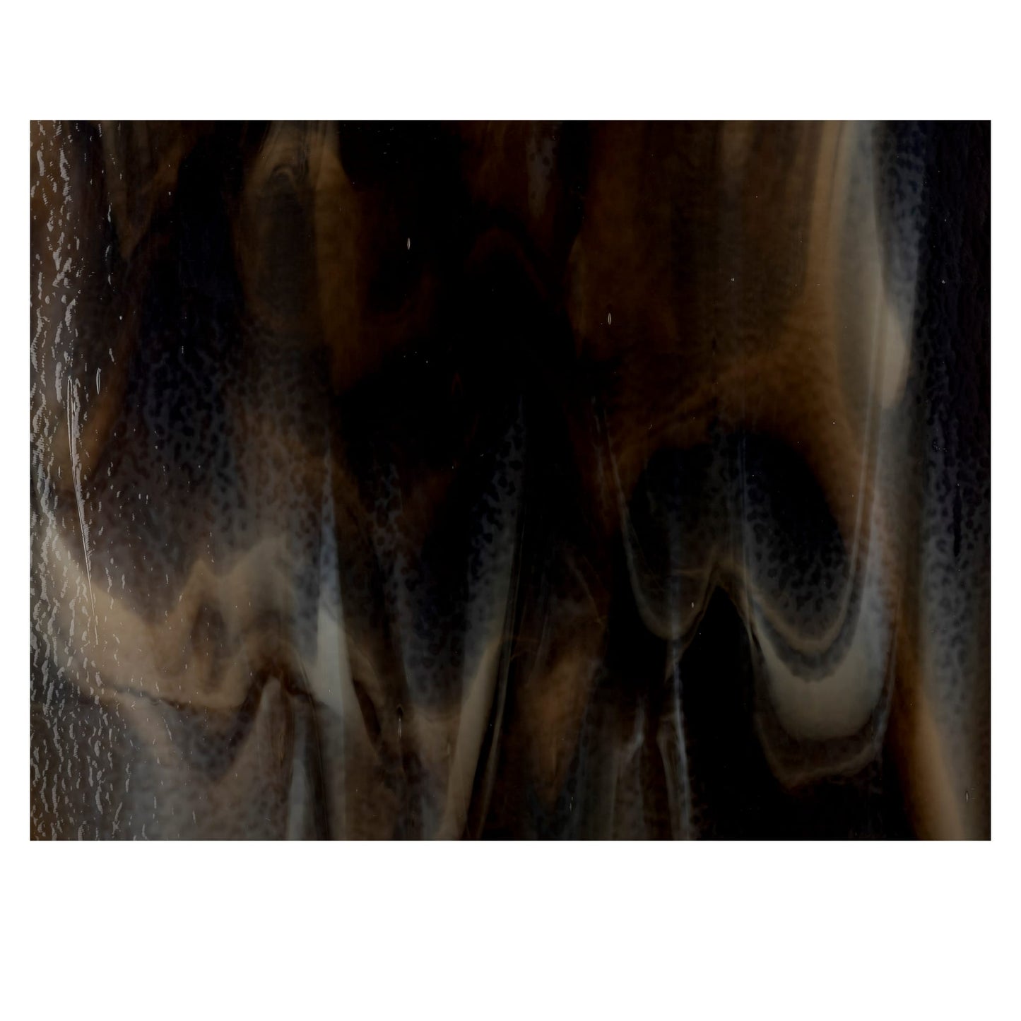 Bullseye COE90 Fusing Glass 002209 Dark Brown, White Opalescent Full Sheet