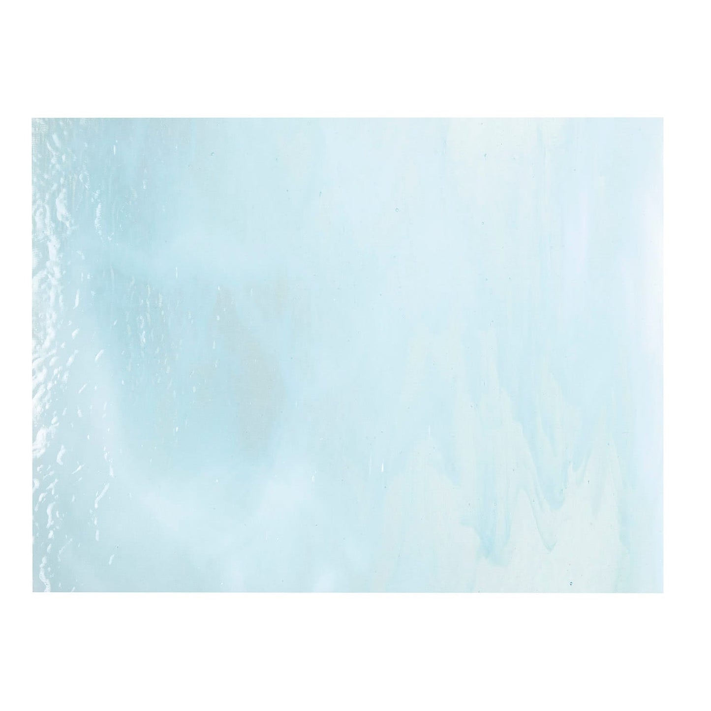 Bullseye COE90 Fusing Glass 002218 Aqua Blue Tint, White Half Sheet