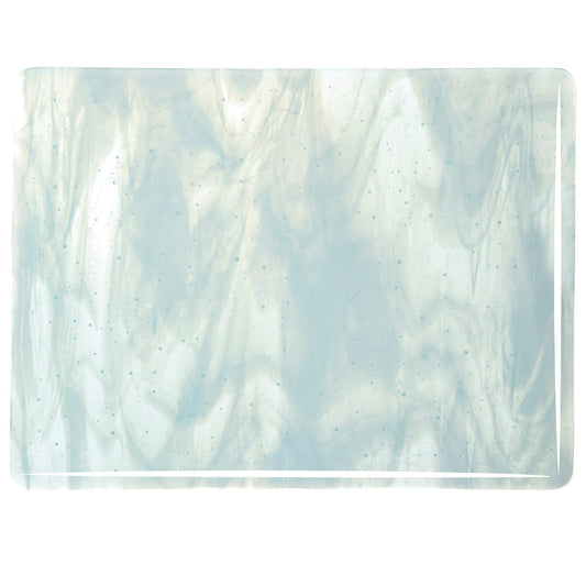 Bullseye COE90 Fusing Glass 002218 Aqua Blue Tint, White Handy Sheet