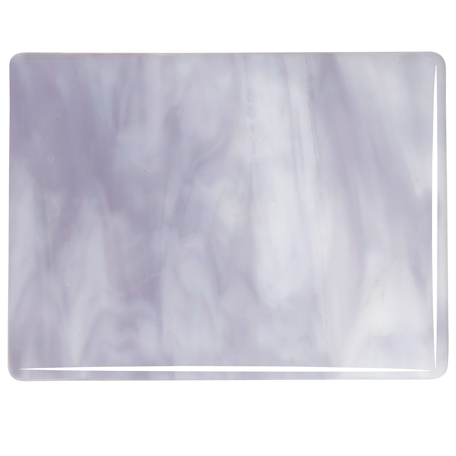 Bullseye COE90 Fusing Glass 002304 White Opalescent, Lavender Blue Opalescent Half Sheet