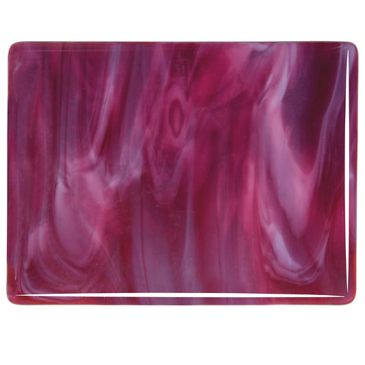 Bullseye COE90 Fusing Glass 002311 Cranberry Pink, White Opalescent Full Sheet