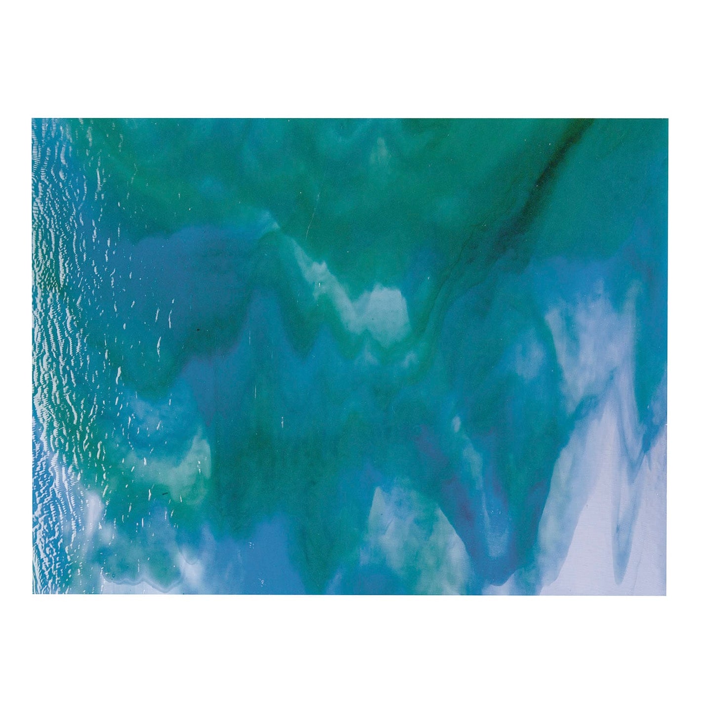 Bullseye COE90 Fusing Glass 003045 Azure Blue Opalescent, Jade Green Opalescent, Neo-Lavender Half Sheet