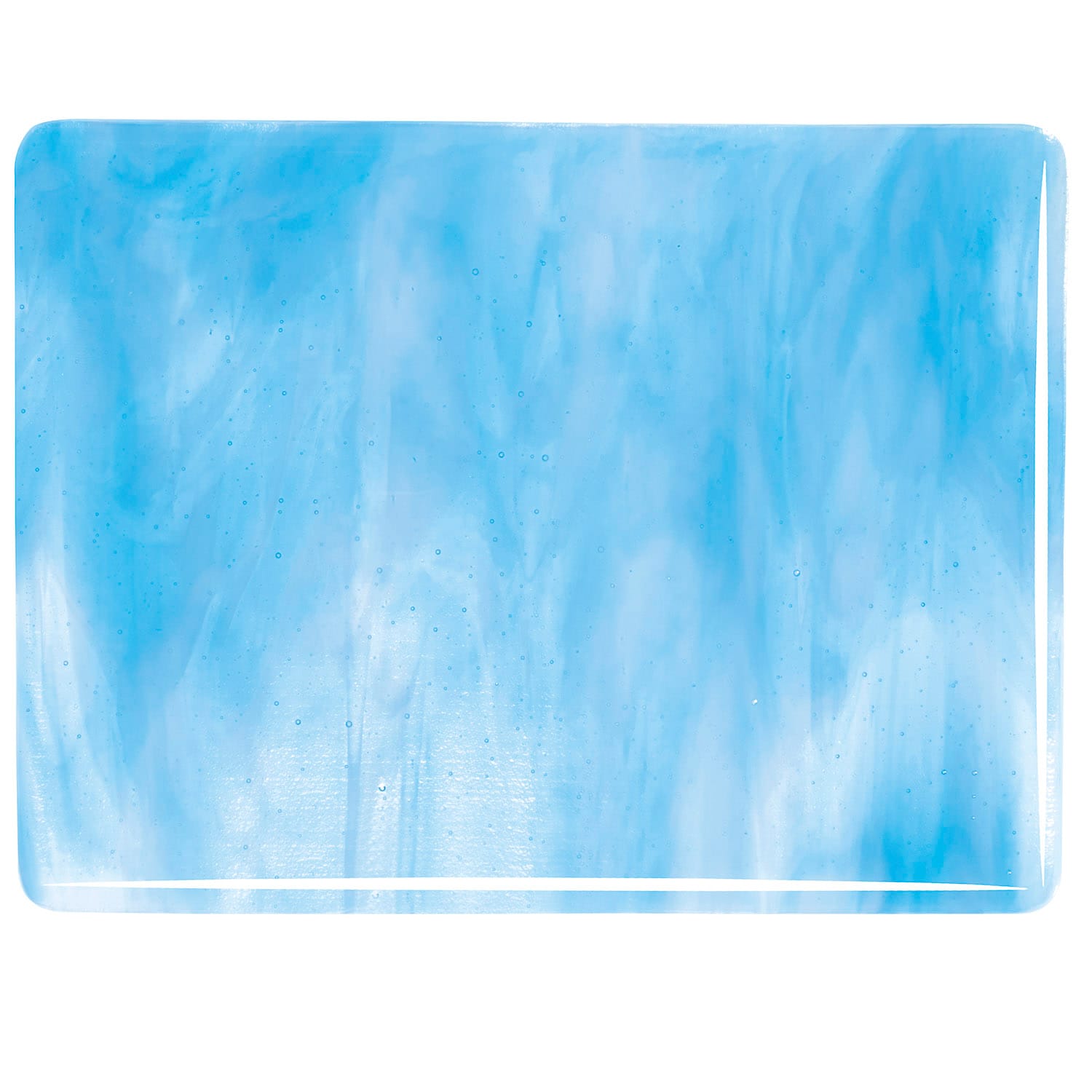 Bullseye COE90 Fusing Glass 003116 Clear, Turquoise Blue, White Half Sheet