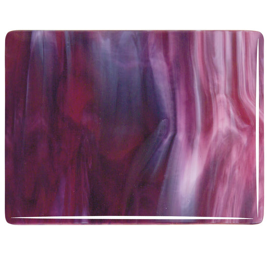 Bullseye COE90 Fusing Glass 003334 Cranberry Pink, Gold Purple, White Handy Sheet