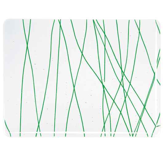 Bullseye COE90 Fusing Glass 004152 Forest Green Streamers Handy Sheet