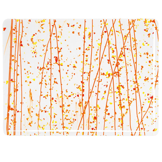 Bullseye COE90 Fusing Glass 004211 Red, Yellow & Orange Frit with Orange Streamers Handy Sheet